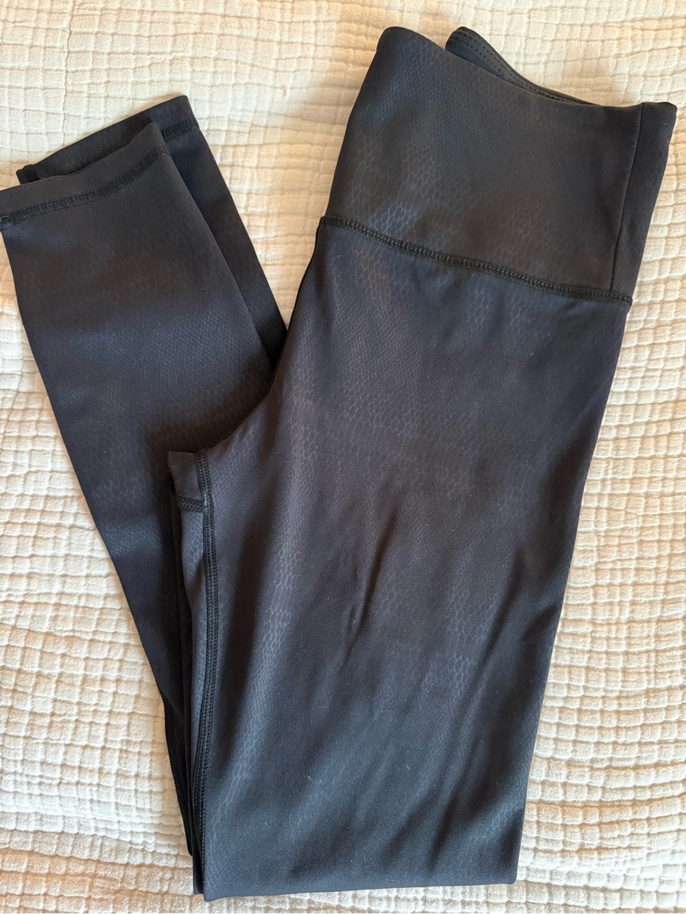 ZYIA Black High-Rise Textured Leggings